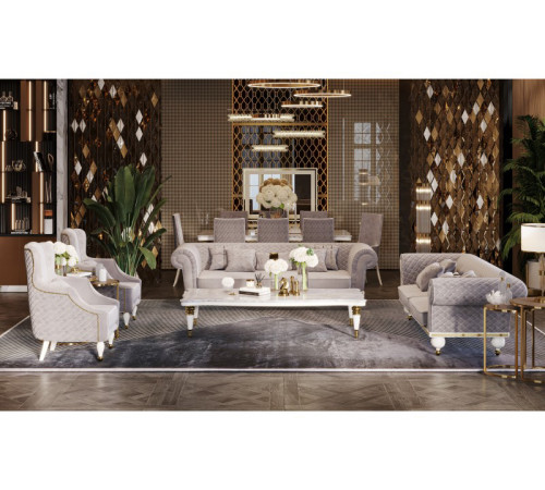 Диван Прадо (велюр серо-бежевый)