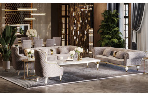 Кресло Прадо (велюр серо-бежевый)