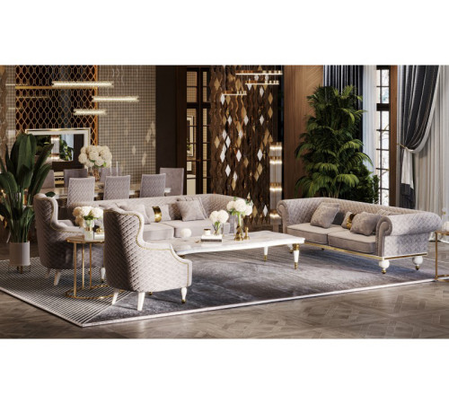 Диван Прадо (велюр серо-бежевый)