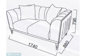 Двухместный диван-кровать Гравита (Gravita) GRAV-03 Беллона