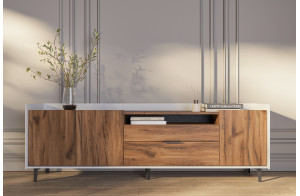 Гостиная Модена Белая/Дуб Элисон