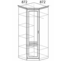 Угловой шкаф для одежды Орлеан 837 ясень светлый