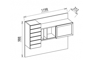 Надставка для письменного стола Мавенна (Mavenna) MAVN-14NP
