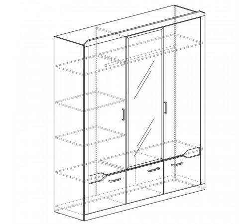 Трехдверный шкаф для одежды Ронда 310